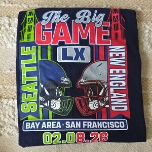 Tultex Navy Short Sleeve Tee with Neon Green, Red and Blue Graphic XL